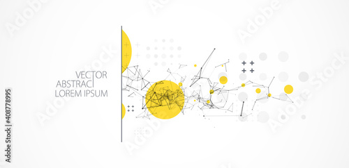 Template for science and technology presentation. Plexus style background.