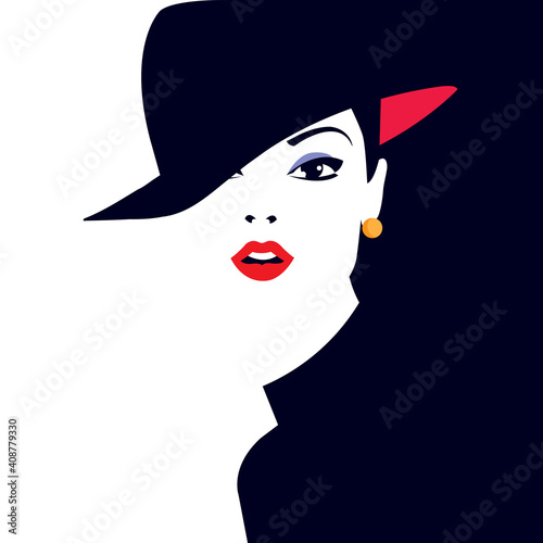 Fashion illustration of woman in style pop art.