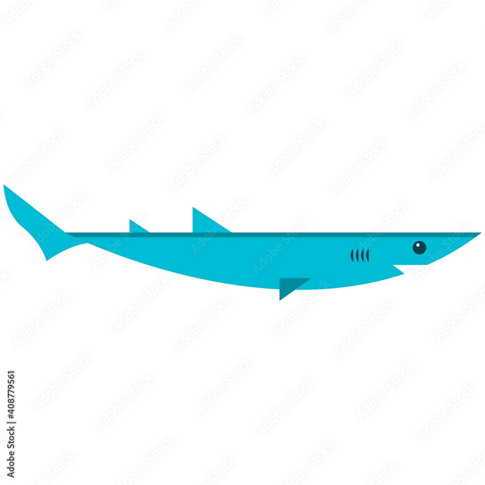 Fototapeta premium Shark ocean fish flat vector icon isolated on white