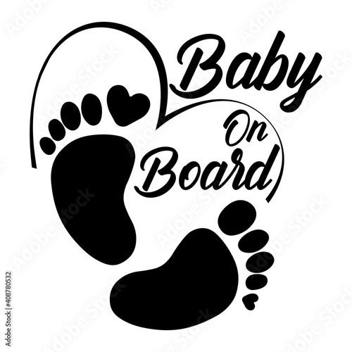 Baby on board. Footprint vector symbol.