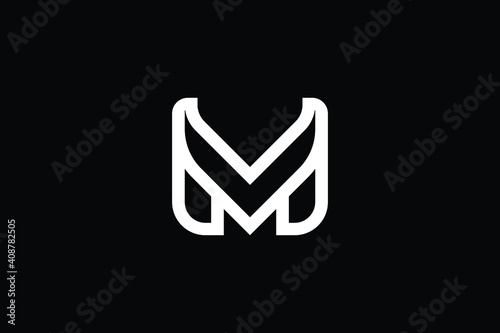 MV logo letter design on luxury background. VM logo monogram initials letter concept. MV icon logo design. VM elegant and Professional letter icon design on black background. M V VM MV
