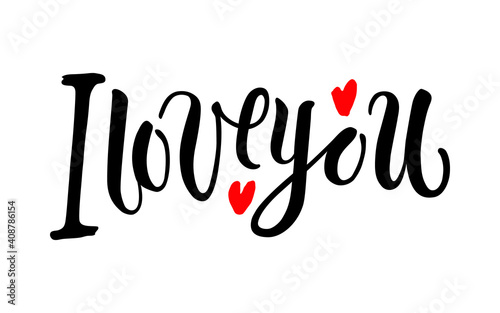 i love you vector valentine`s day callygraphy print