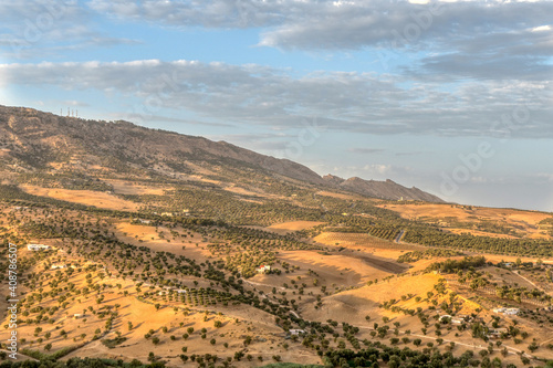 Overview of mountains from Marinid Tombs, Fez, Morocco. © Xiahou