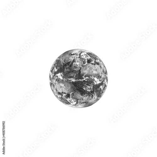 Earth image from space, globe isolated, blue planet