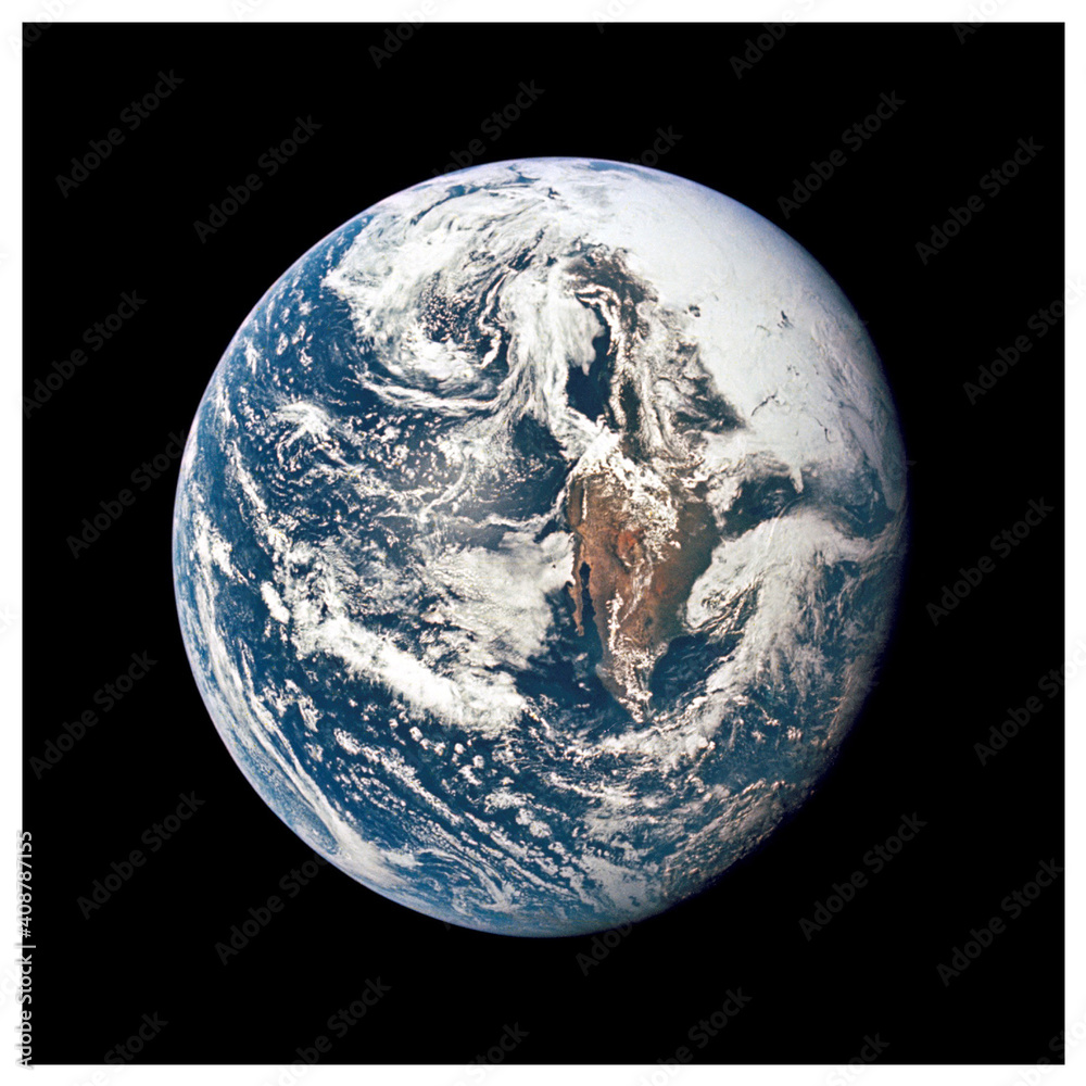 Naklejka premium Earth image from space, globe isolated, blue planet