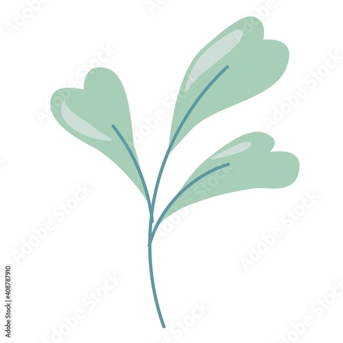 Plain flower or Plant. Decor element in pastel colors. vector illustration drawn in cartoon style isolated on white background