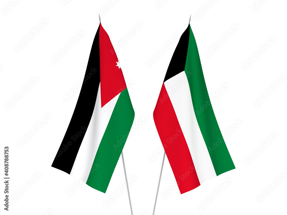 Kuwait and Hashemite Kingdom of Jordan flags