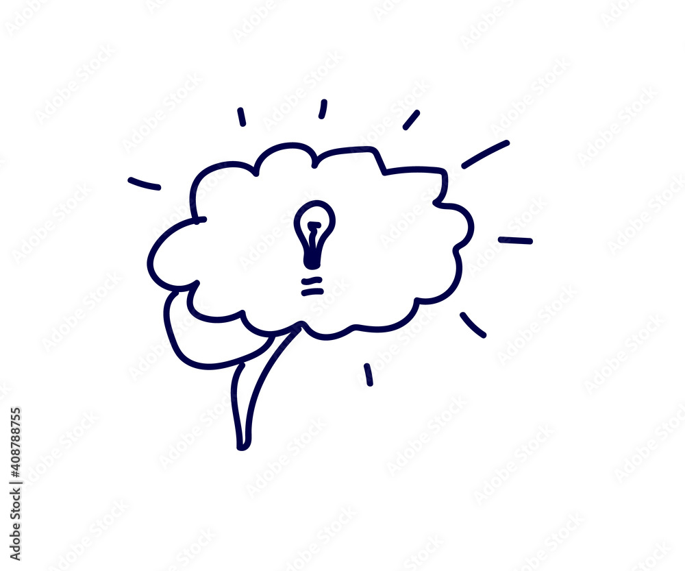 Human brain on a white background. Idea. Vector illustration. Human brain on a white background. Idea. Vector illustration.