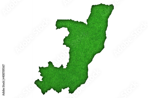 Karte von Republik Kongo auf grünem Filz