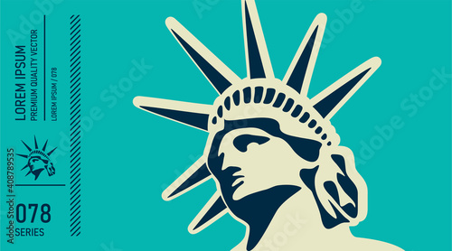 Head of Statue of Liberty. USA symbol. photo