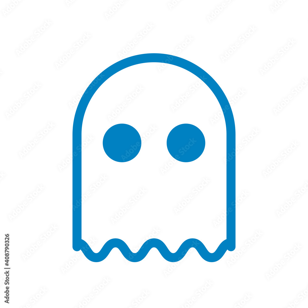 Phantom, anonym, inkognito - Icon, Symbol, Piktogramm, grafisches Element - Vektor - Kontur - blau