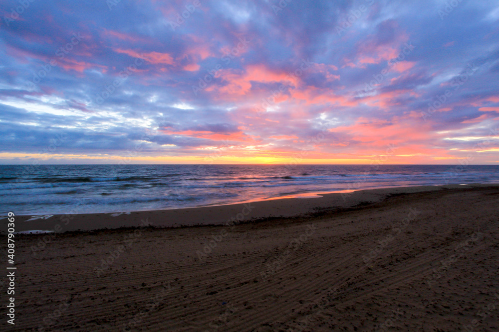 Sunrise on the beach in Arenales del Sol, Alicante