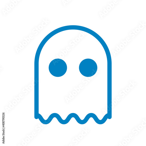 Phantom, anonym, inkognito - Icon, Symbol, Piktogramm, grafisches Element - Vektor - Kontur - blau