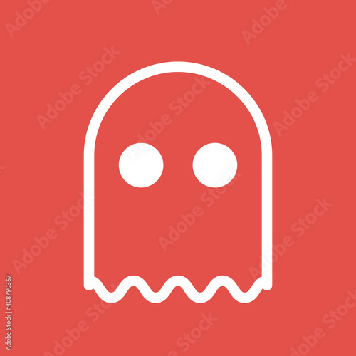 Phantom, anonym, inkognito - Icon, Symbol, Piktogramm, grafisches Element - Vektor - Hintergrund - rot weiß 