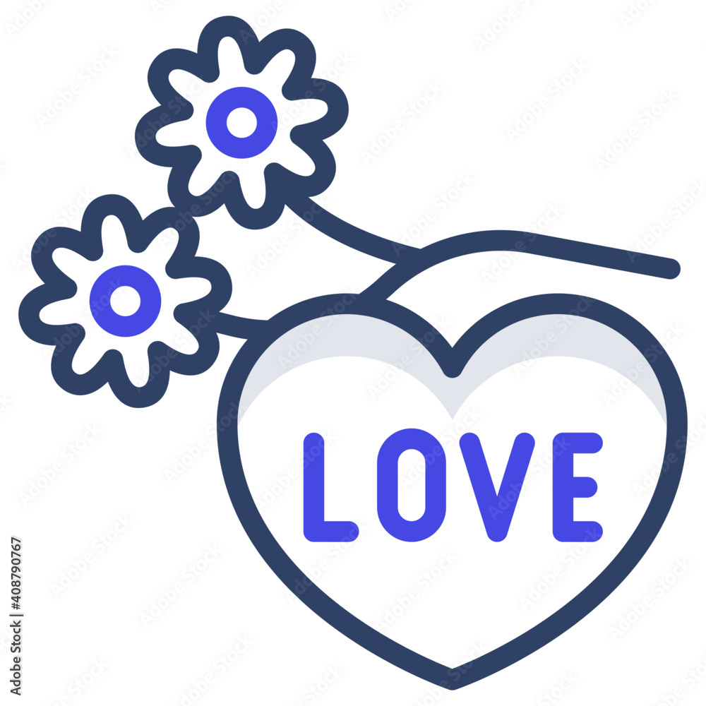 A beautiful design icon of love flowers