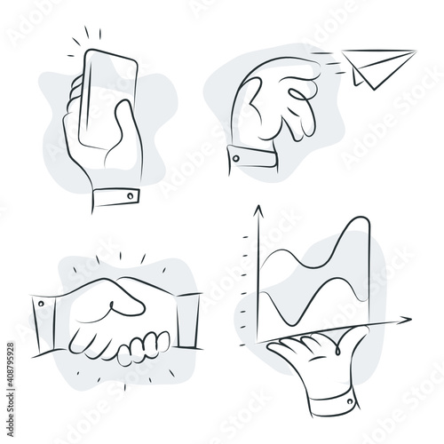 Simple Business Finance Line Illustration