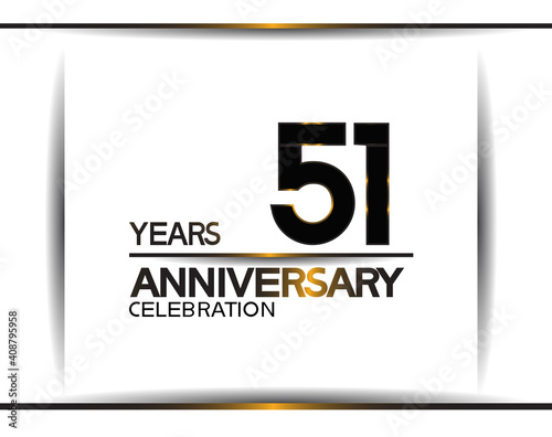 51 years anniversary black color simple design isolated on white background can be use for celebration, party, birthday and special moment
