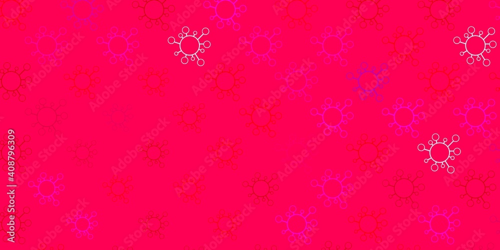 Dark pink, yellow vector texture with disease symbols. Dark pink, yellow vector texture with disease symbols.