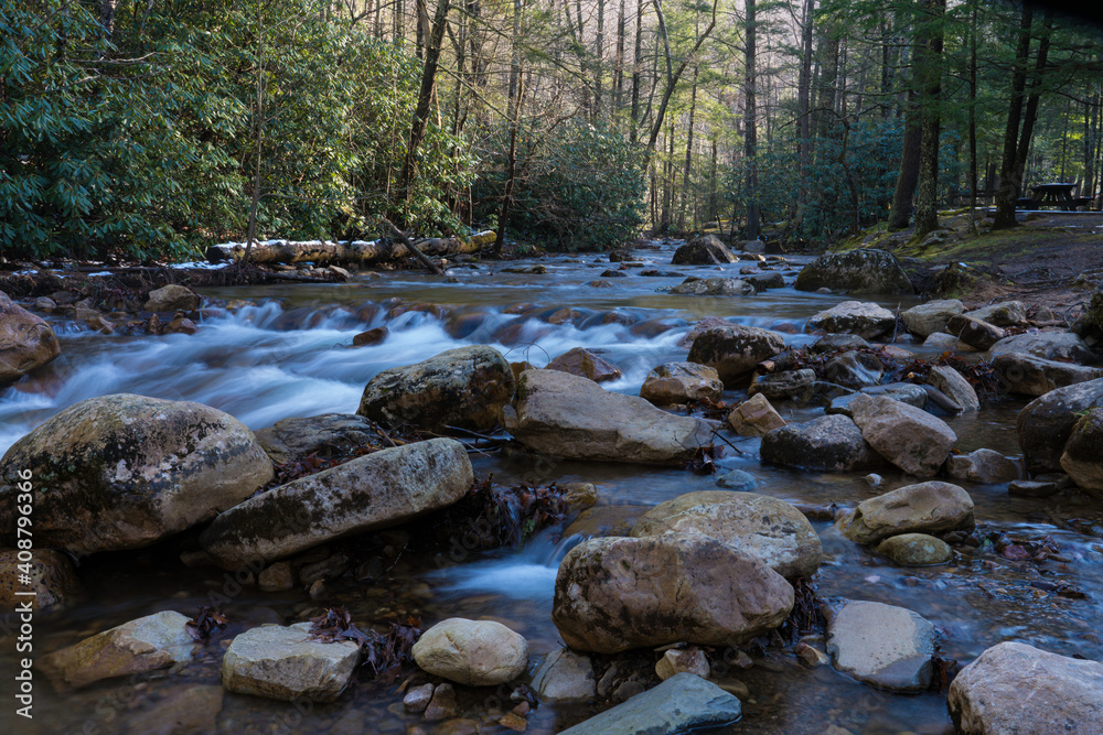 Mountain Stream with Motion Blur Mountain Stream with Motion Blur