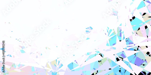 Light blue, red vector background with triangles.
