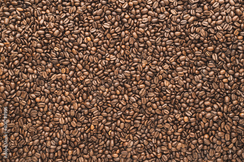 Roasted coffee beans background texture pattern