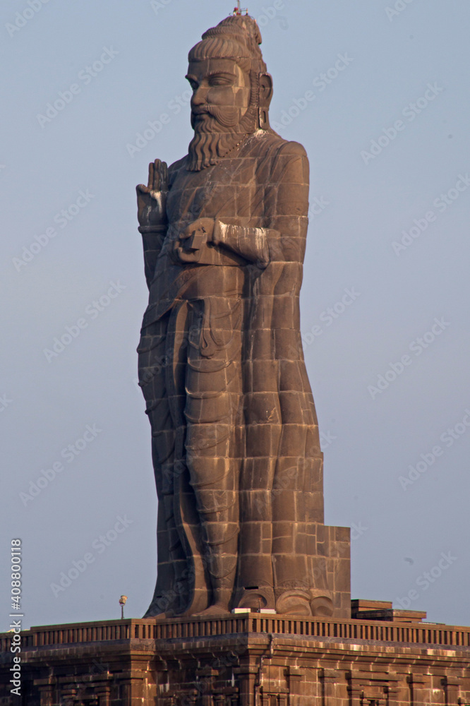 Thiruvalluvar Statue, Kanyakumari, Tamilnadu, India. Stock Photo 