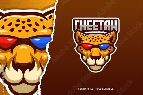 Cool Cheetah E-sport Logo Template