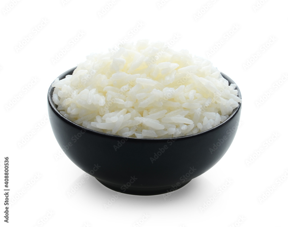rice bowl on white background. rice bowl on white background.