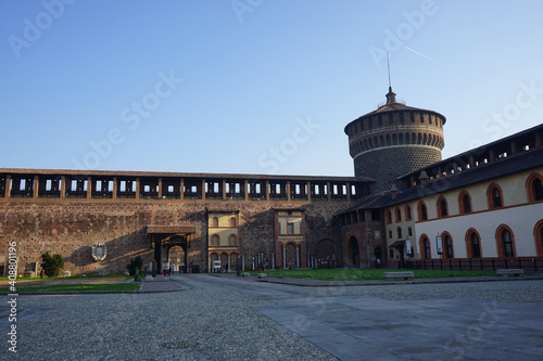 Garden in Castello Sforzesco in Milano aka Sforza Castle in Milan, Italy - スフォルツェスコ城 イタリア ミラノ
