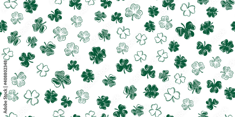 Clover set. Patrick's day. Hand drawn style. Vector illustration. Clover set. Patrick's day. Hand drawn style. Vector illustration.