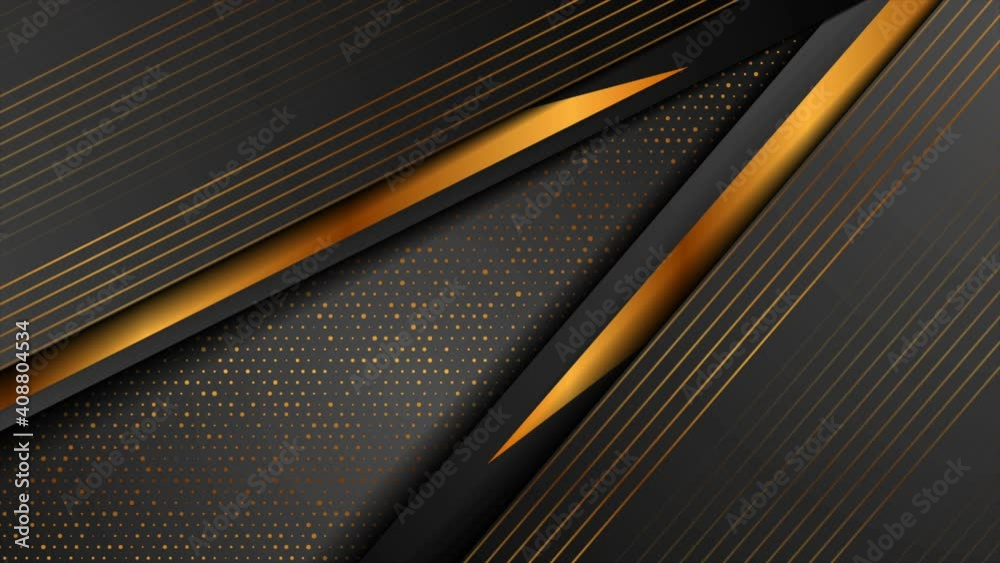 Black and golden abstract tech geometric motion background. Seamless ...