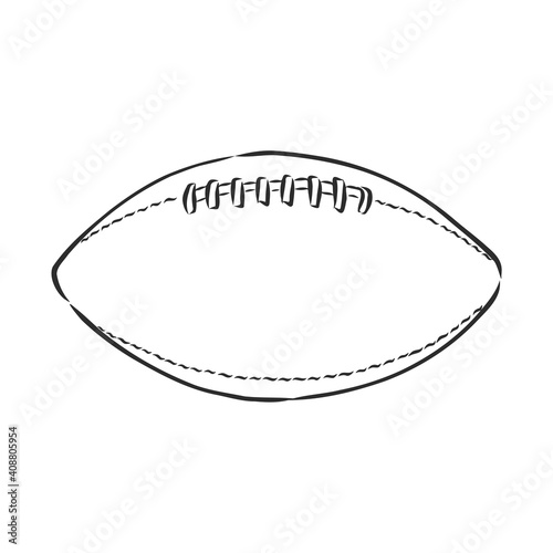 Vector illustration of black white rugby ball. rugby ball, vector illustration