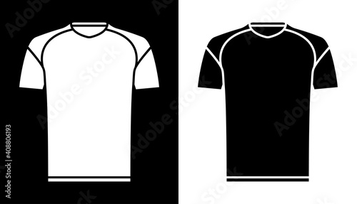classic football player t shirt icon. Sports uniform of soccer player. Layout of athletes on field. Vector