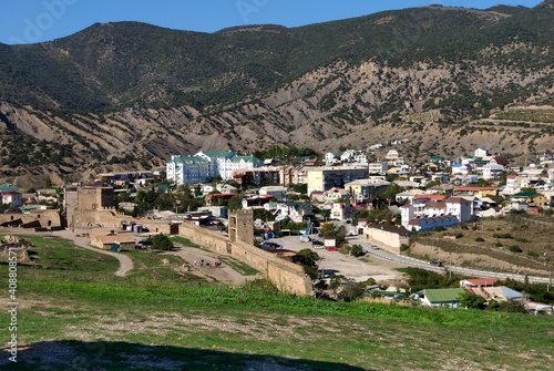 Crimean peninsula, southern coast, city of Sudak, Genoese fortress built in 1371-1469. View from the fortress.