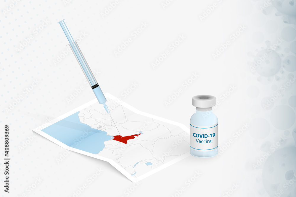 Cameroon Vaccination, Injection with COVID-19 vaccine in Map of Cameroon. Cameroon Vaccination, Injection with COVID-19 vaccine in Map of Cameroon.