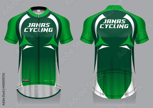 Jersey cycling template design uniform front and back view