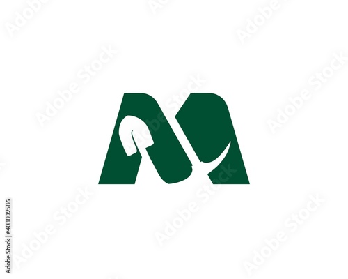combine letter m and mining logo