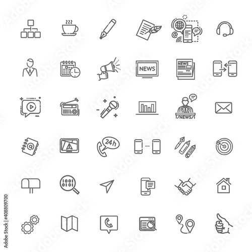 Thin line icons set. Icons for marketing