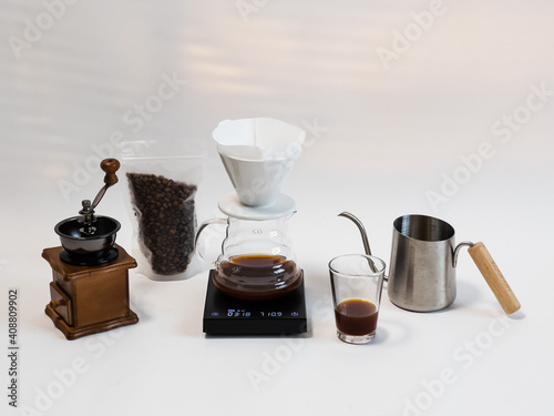 coffee grinder and coffee beans