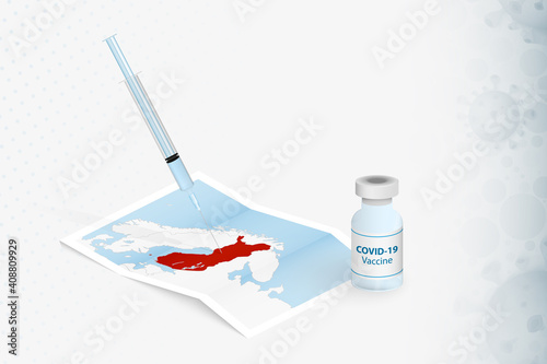 Finland Vaccination, Injection with COVID-19 vaccine in Map of Finland.