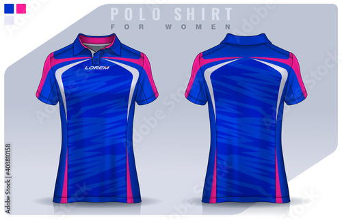 t-shirt sport design for women, Jersey mockup. Polo Uniform template.

