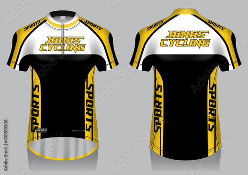 Jersey cycling template design uniform front and back view