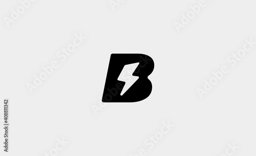 letter B Bolt Logo Vector Design Icon Illustration