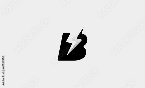 letter B Bolt Logo Vector Design Icon Illustration