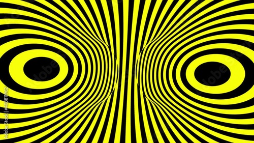 3d abstract endless looping motion design, loop animation moving yellow stripes