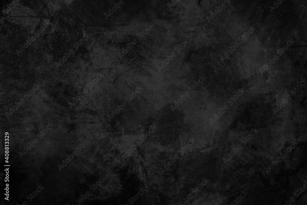 Concrete wall Black color for background Old grunge textures with scratches and cracks cement wall texture.