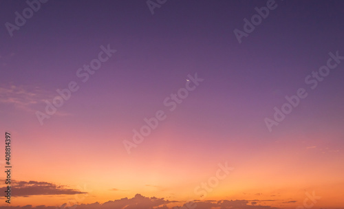 Evening sky on twilight with colorful sunlight nature background.
