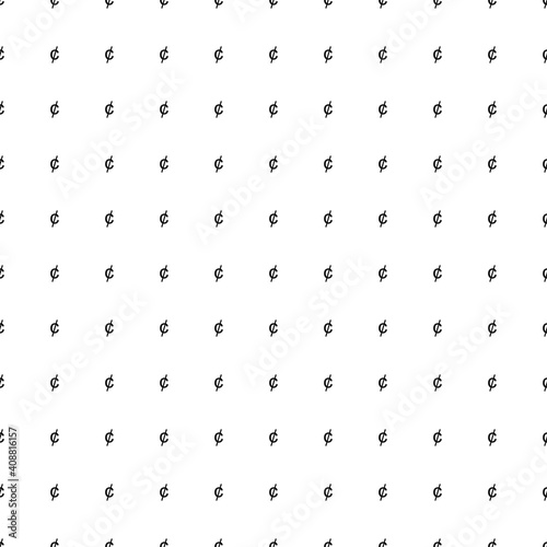Square seamless background pattern from geometric shapes. The pattern is evenly filled with black cent symbols. Vector illustration on white background