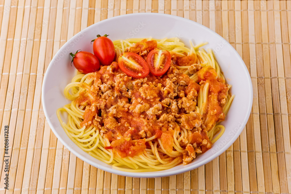 Spaghetti with Minced Pork Tomato Sauce