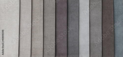 set of gray colored furniture fabrics photo